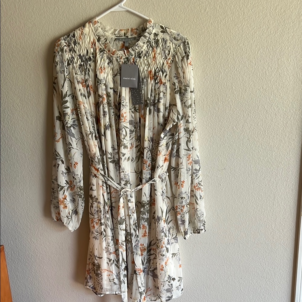 Daniel Rainn Cream Long Sleeve Sundress